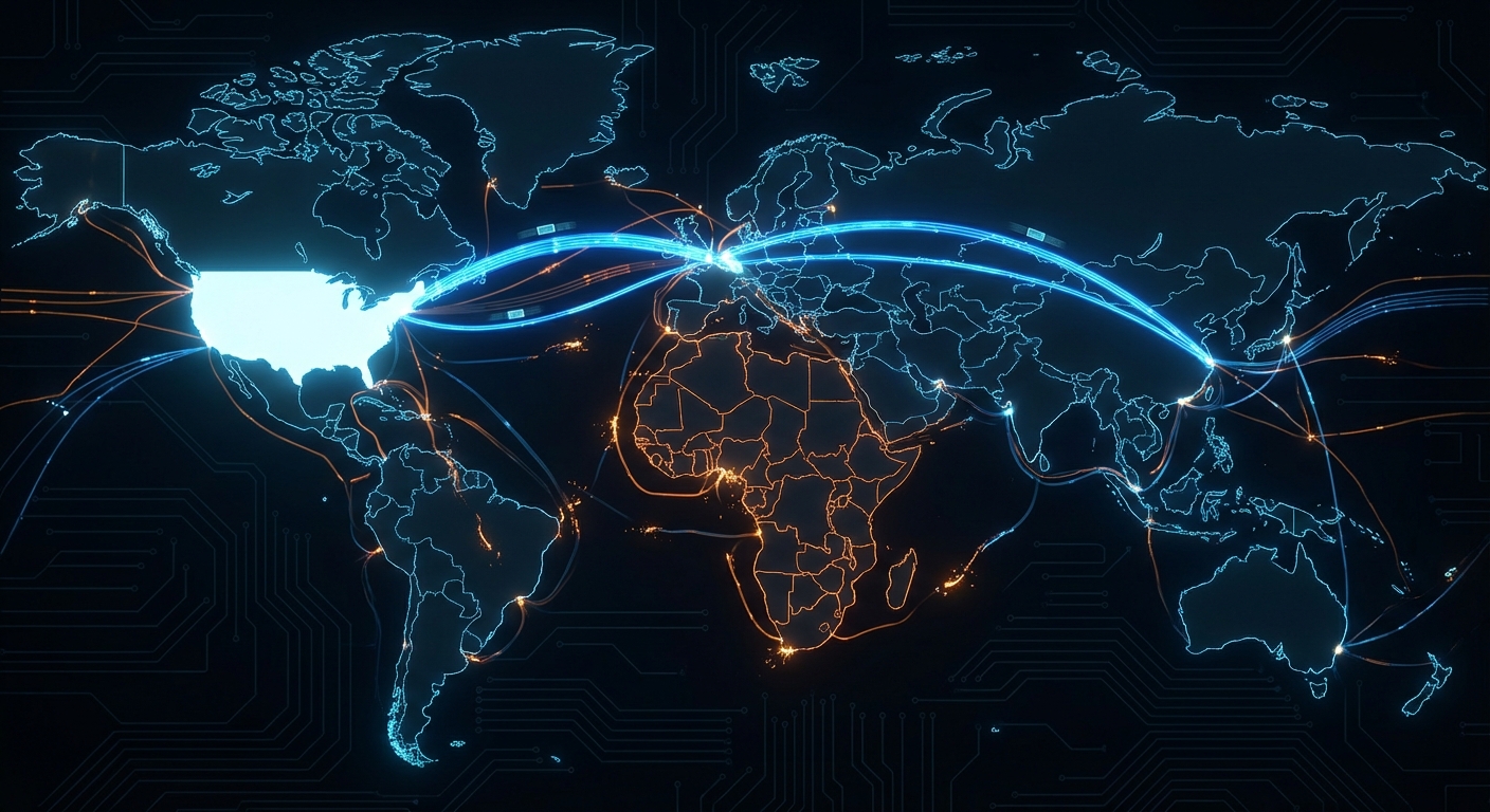 World map showing international organization connections being severed