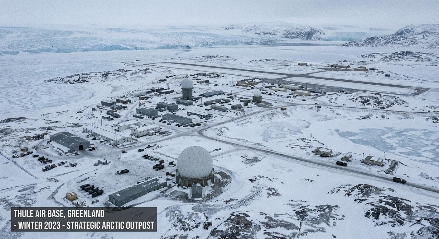 Thule Air Base in northern Greenland showing US military installations