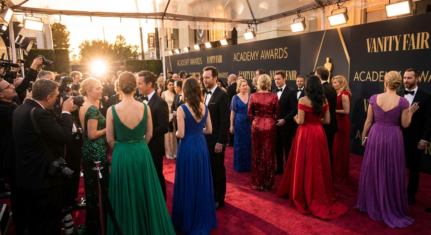 Celebrity guests on red carpet at Golden Globes ceremony